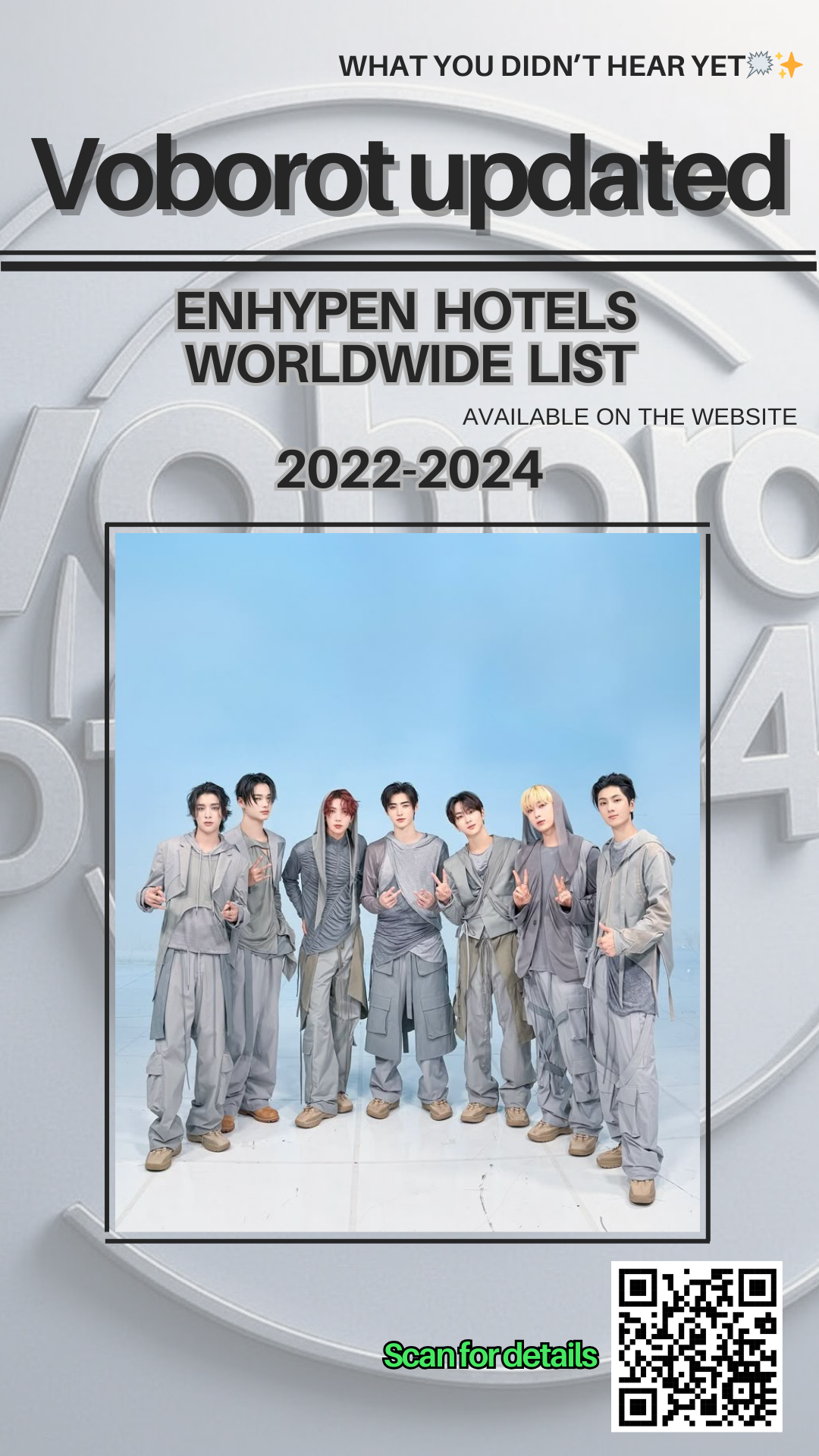 ENHYPEN list hotels worldwide
2022-2024