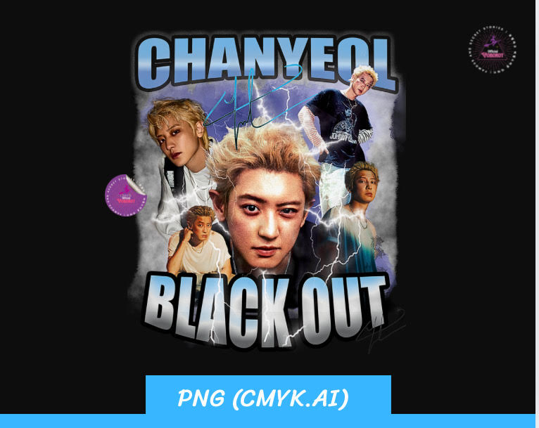 chanyeol vintage shirt blue Digital download