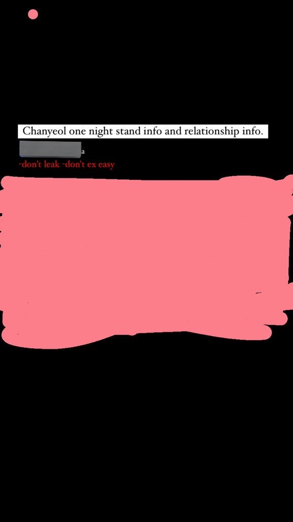 New chanyeol one night stand and relationship info🍒