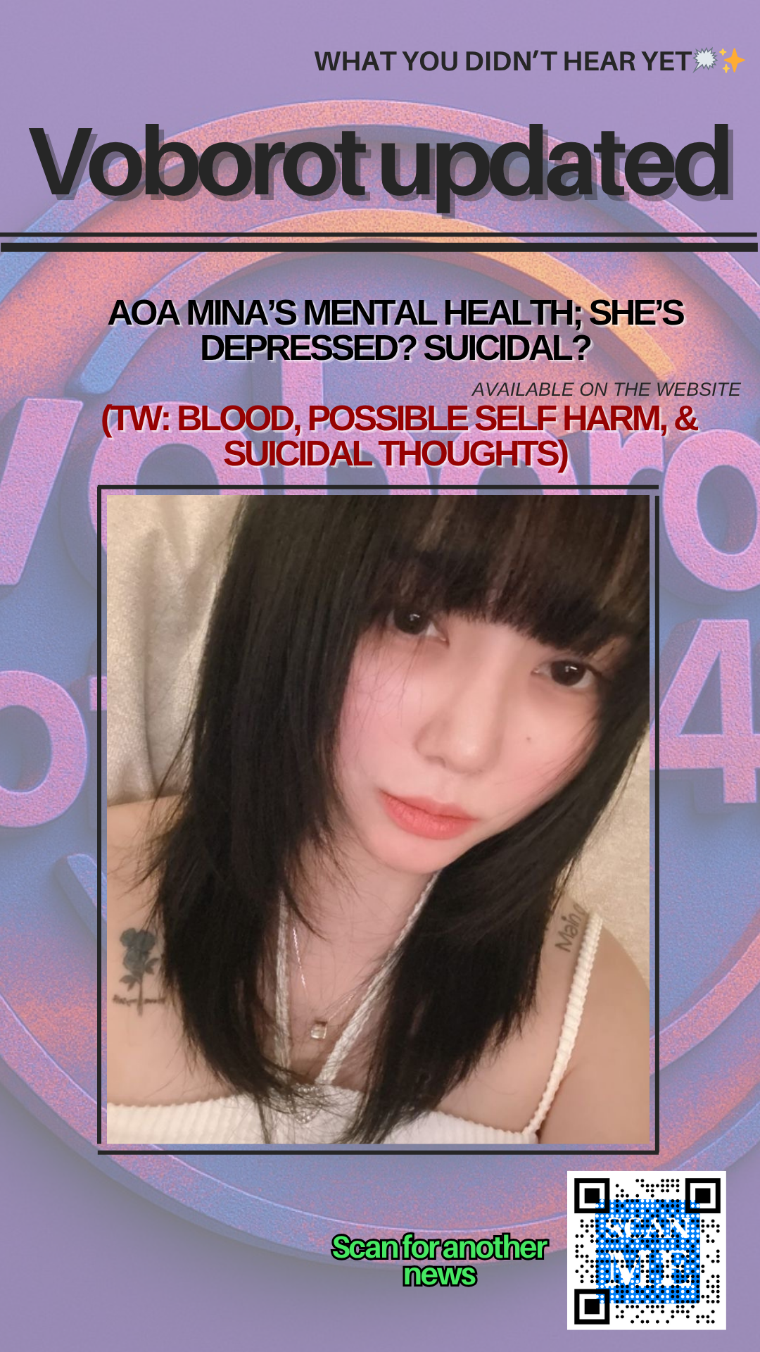 AOA Mina’s Mental Health. She’s depressed? Suicidal?             (TW: blood, possible self harm, & suicidal thoughts)